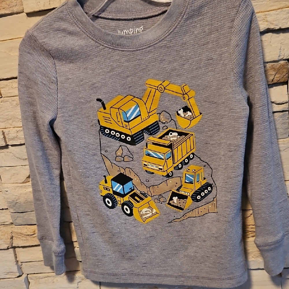 Jumping Beans Gray Construction Kids Shirt